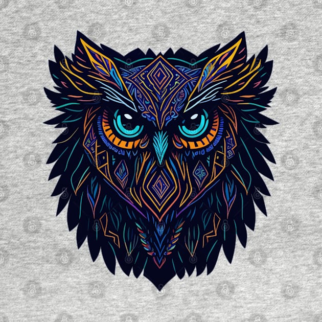 Luminous Neon Vector Owl Art Print by AxAr